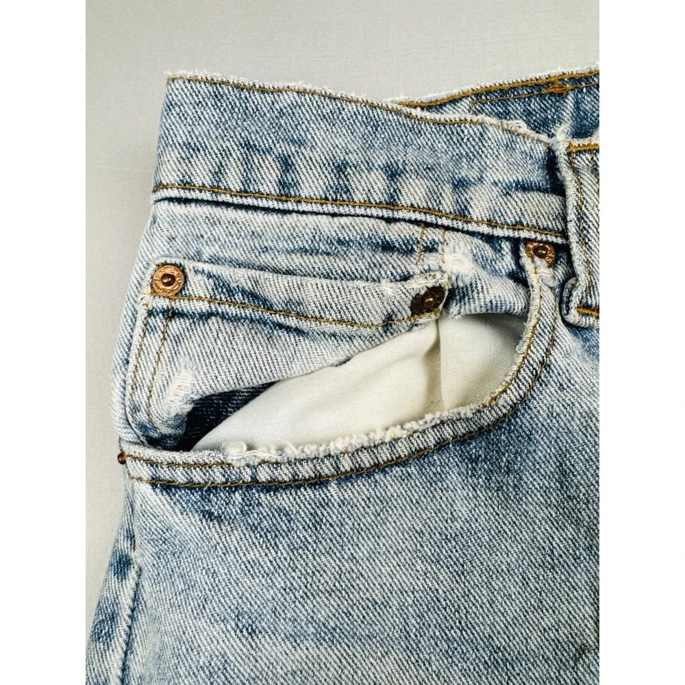 Vintage 90s Levi's 554 Jeans 35x30 USA Made Distressed Paint Workwear Denim